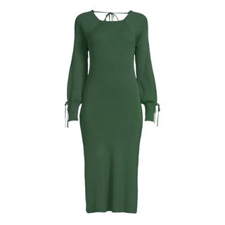 Free Assembly + Tie Back Sweater Midi Dress with Blouson Sleeves
