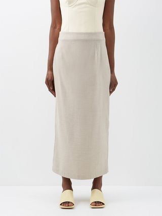 Co + Wool-Blend Midi Pencil Skirt