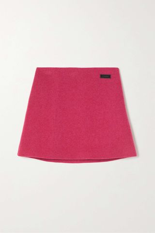 Ganni + Brushed Recycled Wool-Blend Twill Mini Skirt