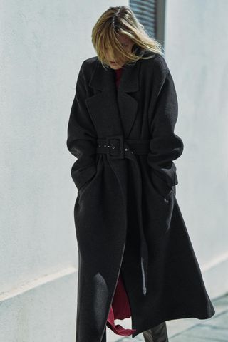 Zara + Belted Tailored Coat