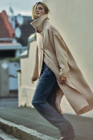 Zara + Wool Blend Oversized Coat