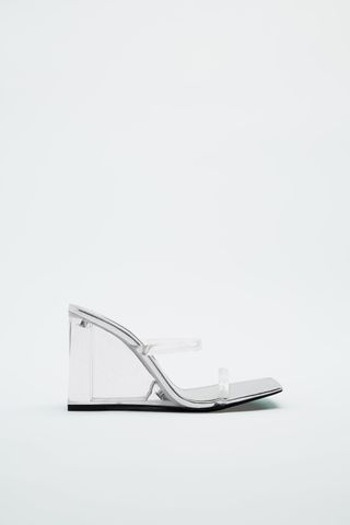 Zara + Chunky Methacrylate Wedge Sandals