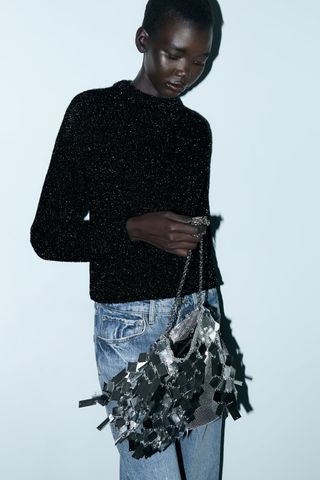 Zara + Metallic Bucket Bag