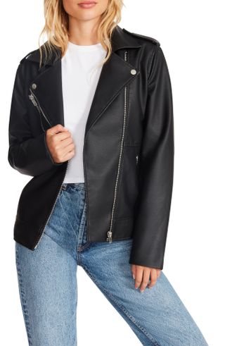 Steve Madden + Julia Oversize Faux Leather Moto Jacket