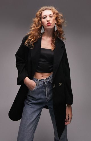 Topshop + Riley Double Breasted Coat