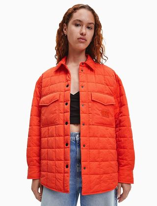Calvin Klein + Recycled Nylon Quilted Shirt Jacket