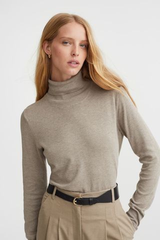 H&M + Fine-Knit Turtleneck Sweater
