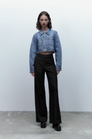 Zara + Crop Denim Jacket