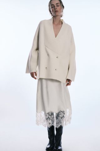 Zara + Wool Blend Short Coat