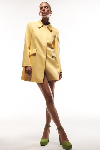 Zara + Satin Effect Flap Coat