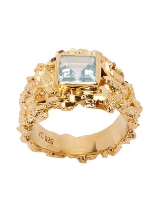 Veneda Carter + Gold Pebble Gem Ring