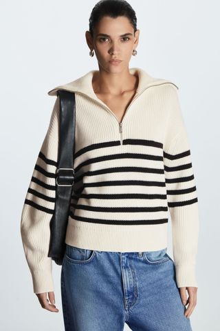 COS + Knitted Half-Zip Sweater