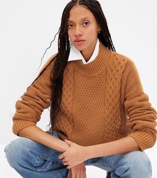 Gap + Cable-Knit Mockneck Sweater Cable-Knit Mockneck Sweater