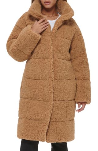 Levi's + Quilted Fleece Long Teddy Coat