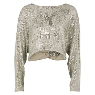 In the Mood for Love + Coco Silver Cropped Sequin Top