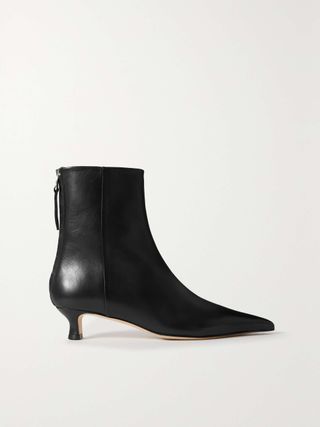 Aeyde + Zoe Leather Pointed Toe Ankle Boot