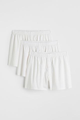 H&M + 3-Pack Woven Cotton Boxer Shorts