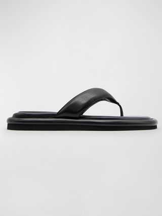 Gia Borghini + Calfskin Flat Thong Sandals