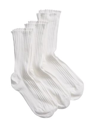 Hue + 3-Pack Scalloped Rib Socks