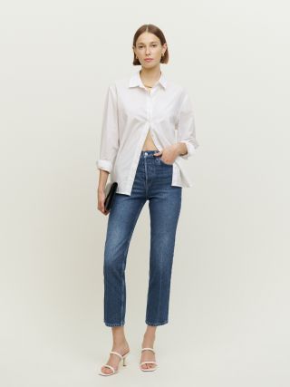 Reformation + Cynthia High Rise Straight Jeans