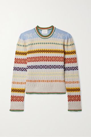 Dôen + Brynn Fair Isle Recycled Cashmere and Wool-Blend Sweater