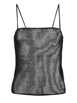 Saint Laurent + Ribbed-Knit Linen and Silk Tank Top
