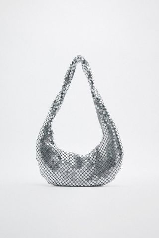 Zara + Metallic Mesh Shoulder Bag