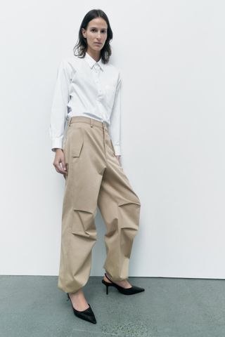 Zara + Cotton Cargo Pants