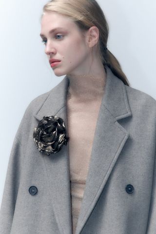 Zara + Silk Blend Floral Brooch