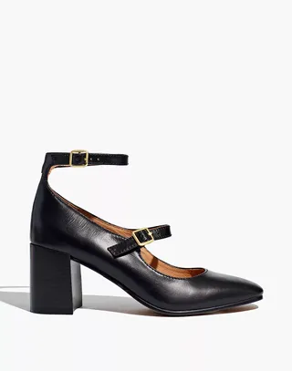 Madewell + The Maddie Heeled Mary Jane in Leather