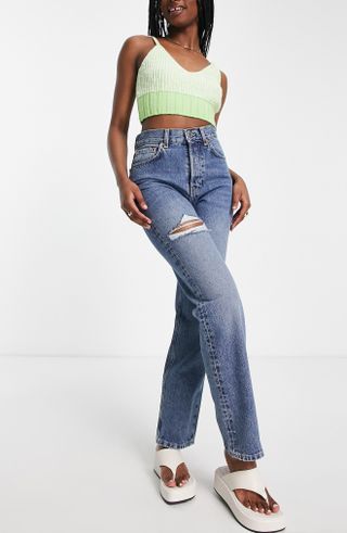 Topshop + Brixton Ripped High Waist Dad Jeans
