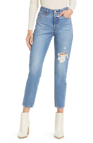 Levi's + Wedgie Icon Ripped High Waist Ankle Slim Jeans