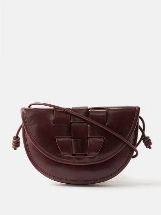 Hereu + Luna Woven-Panel Leather Cross-Body Bag