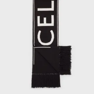 Celine + Wool and Cashmere Jacquard Scarf