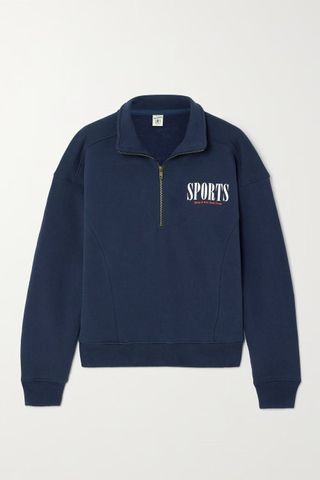 Sporty & Rich + Sports Printed Cotton-Jersey Sweatshirt