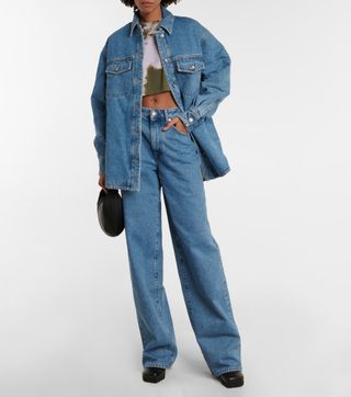 Off-White + Mid-Rise Baggy Jeans