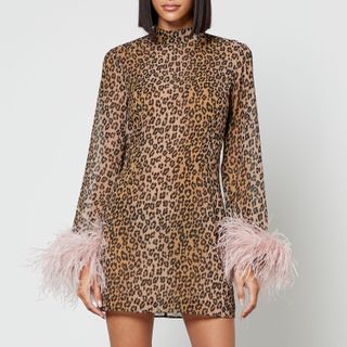 De La Vali + Wolfie Leopard-Print Chiffon Dress