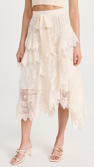 Zimmermann + Lace Asymmetric Skirt