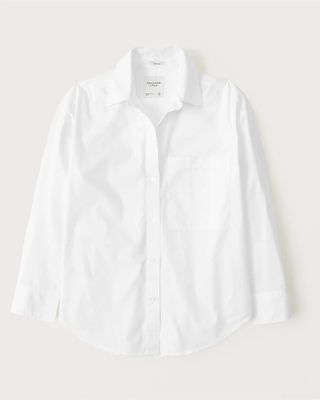 Abercrombie + Oversized Poplin Button-Up Shirt