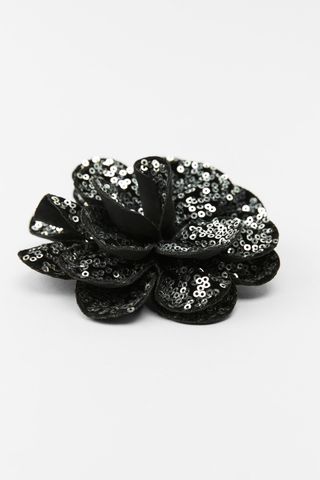 Zara + Floral Sequin Brooch