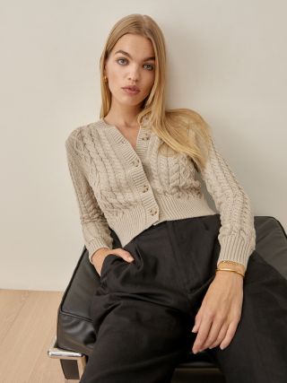 Reformation + Foret Cable Knit Cardigan