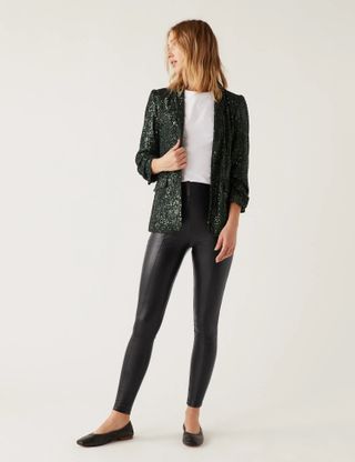 M&S Collection + Leather Look High Waisted Leggings