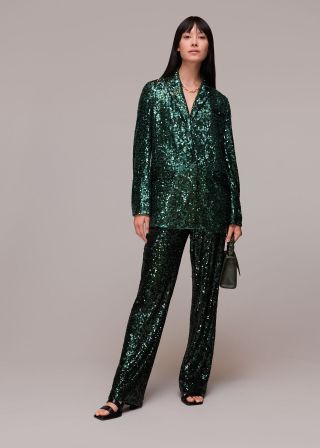 Whistles + Sequin Single Breasted Blazer