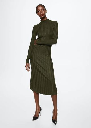 Mango + Knitted Perkins Neck Dress