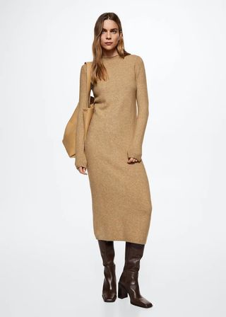 Mango + Knitted Perkins Neck Dress