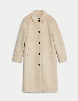 M&S Collection + Brushed Textured Car Coat