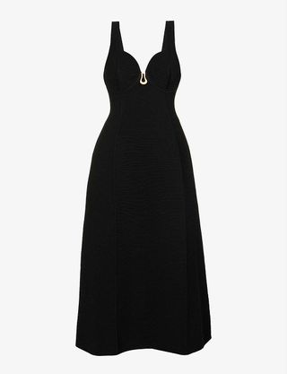 Aje + Sylvette Sweetheart-Neck Rayon-Blend Knitted Midi Dress