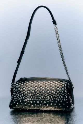 Zara + Studded Shoulder Bag