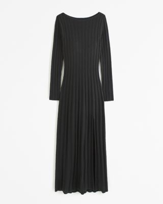 Abercrombie & Fitch + Long-Sleeve Slash Maxi Sweater Dress