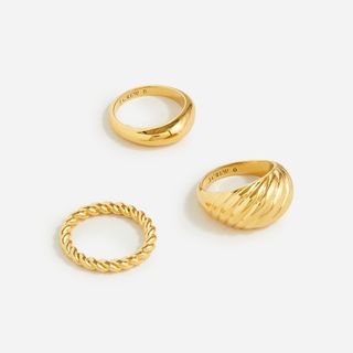 J.Crew + Sculptural gold rings set-of-three